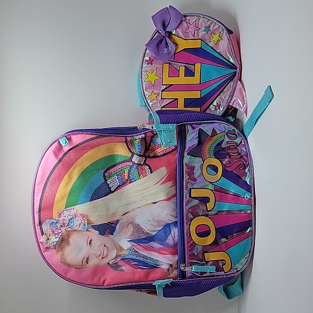 New JoJo Siwa Nickelodeon Rainbow Bling 12 X 16 Backpack & Lunch Bag